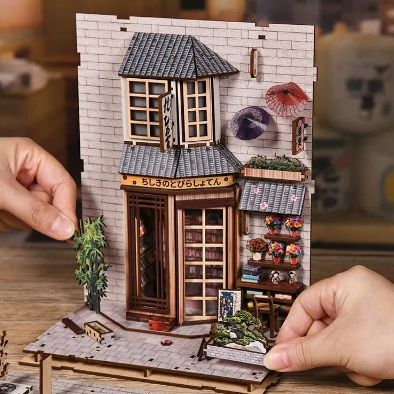 Komponenten des Book Nook - The Alley Waiting for the Cat