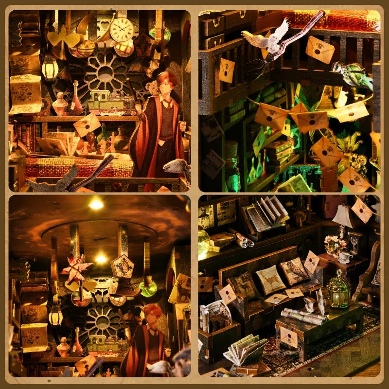Nahaufnahme des Book Nook - The House of Magic mit reichhaltigen Details