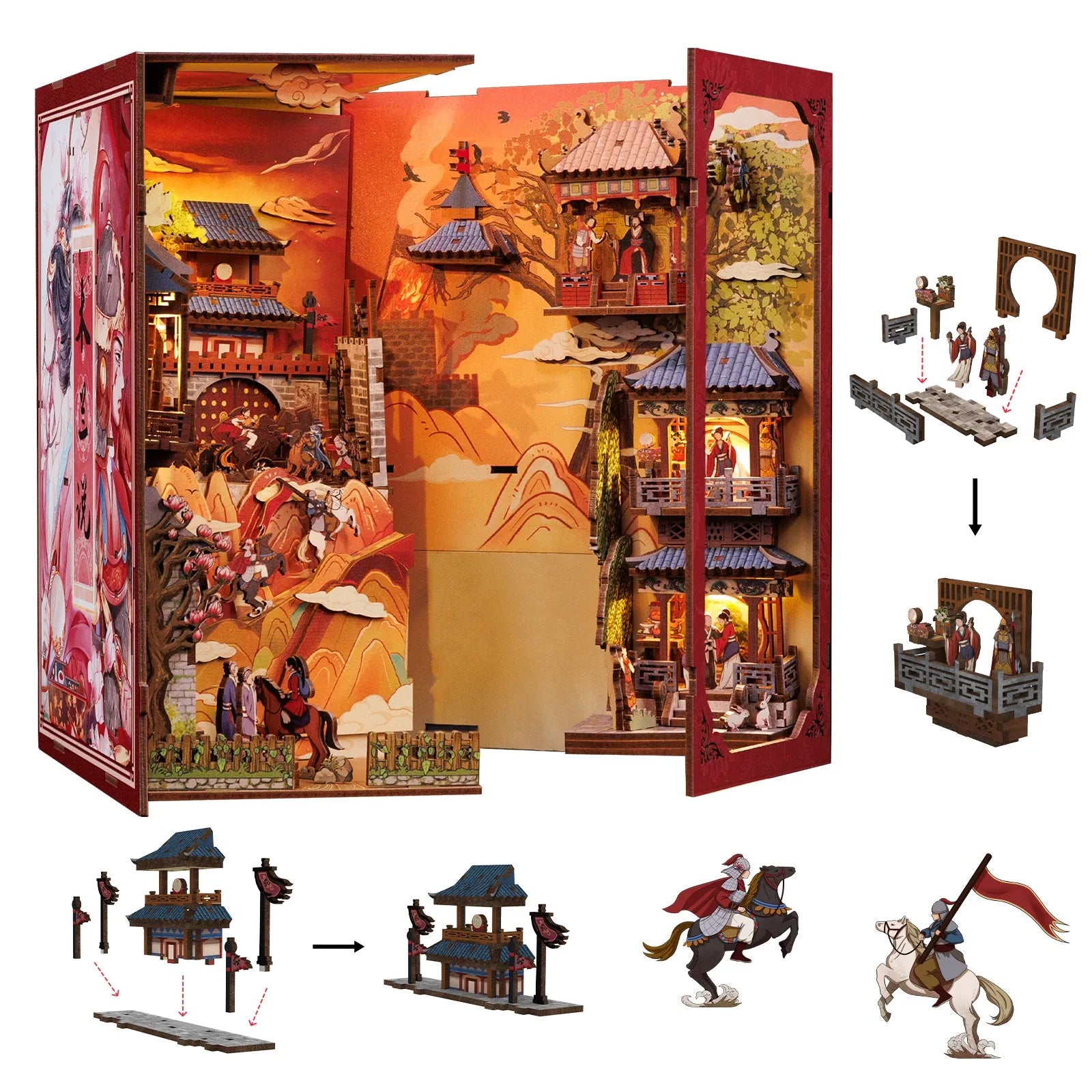 Book Nook | The Legend of Mulan mit seinen detaillierten Komponenten