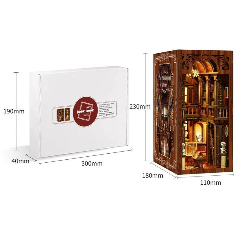 Book Nook - The Philosophical Library mit detaillierten Abmessungen
