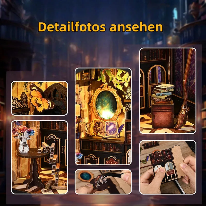 Detailansicht eines dekorativen Elements im Book Nook - The Realm Of The Magic Book mit feinen Details