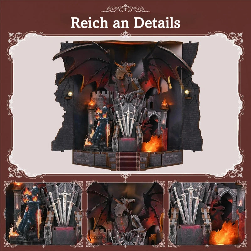 Detailansicht eines dekorativen Elements im Book Nook - Throne of Blade mit feinen Details