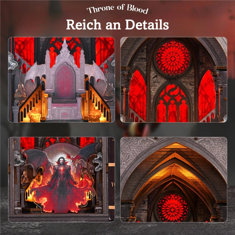 Detailansicht eines dekorativen Elements im Book Nook - Throne of Blood mit feinen Details
