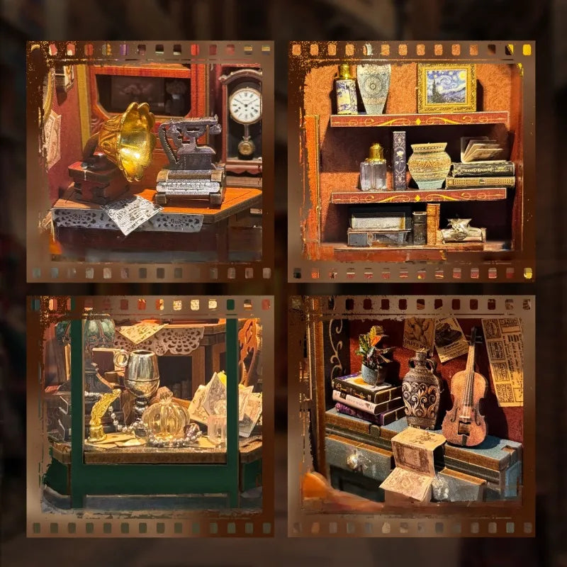 Detailansicht eines dekorativen Elements im Book Nook - Timeless Antique Shop mit feinen Details