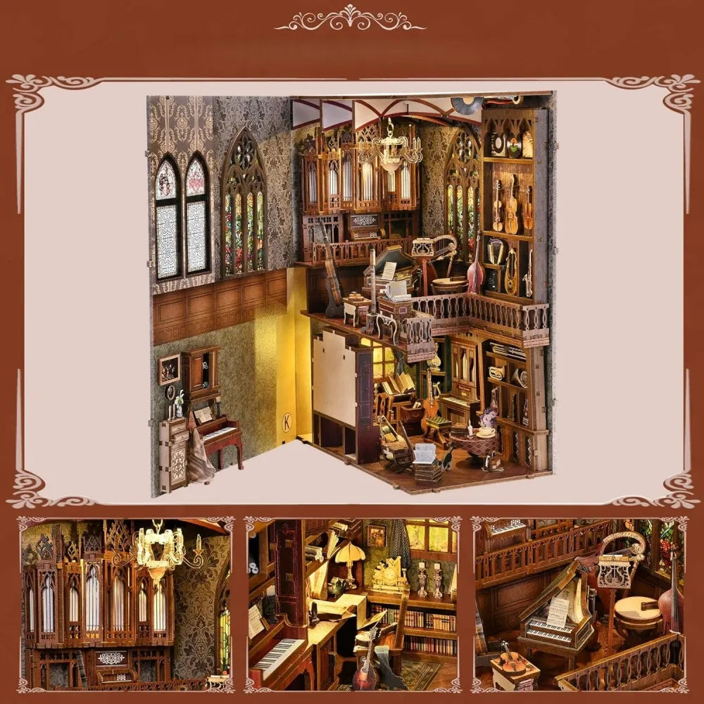 Nahaufnahme des Book Nook - Timeless Melody mit reichhaltigen Details