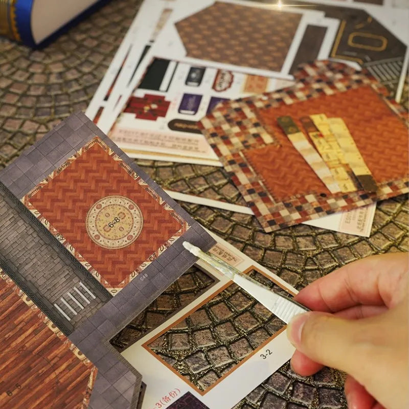 Detailansicht des Miniatur Haus - Twilight Book City mit präzise geschnittenen Holzteilen aus hochwertigem Material
