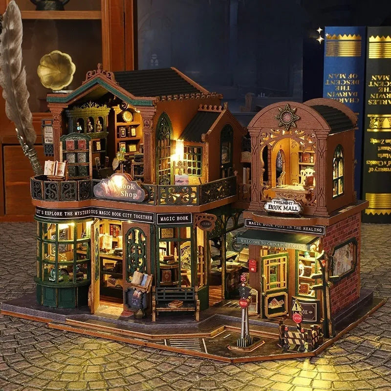 Miniatur Haus - Twilight Book City Gesamtansicht mit detaillierter Szenerie