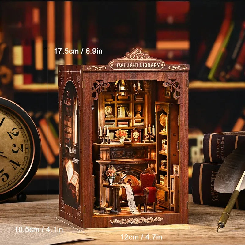Book Nook - Twilight Library mit detaillierten Abmessungen