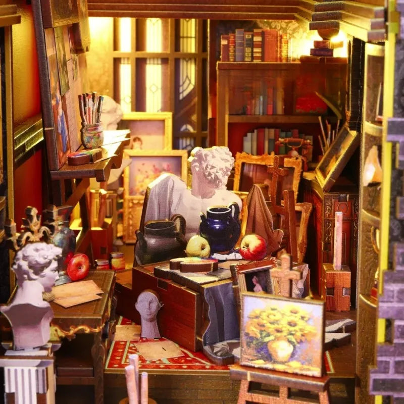 Detailansicht eines dekorativen Elements im Book Nook - Wonder Studio mit feinen Details