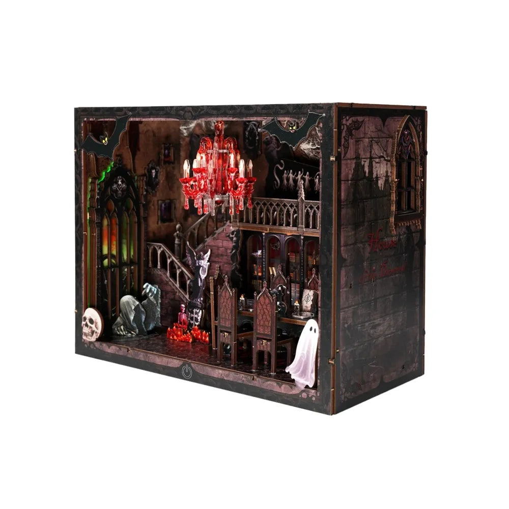 Booknook - Dark Family Gesamtansicht mit präzise geschnittenen Holzteilen und hochwertiger Verarbeitung