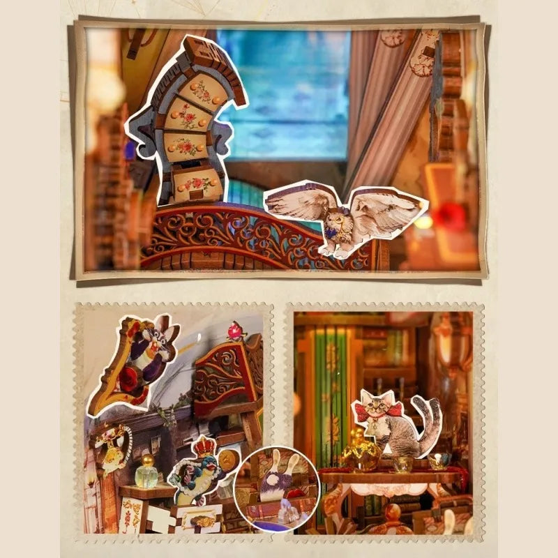 Detailansicht eines dekorativen Elements im Book Nook - Magical Library mit feinen Details