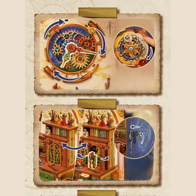 Detailansicht eines dekorativen Elements im Book Nook - Magical Library mit feinen Details