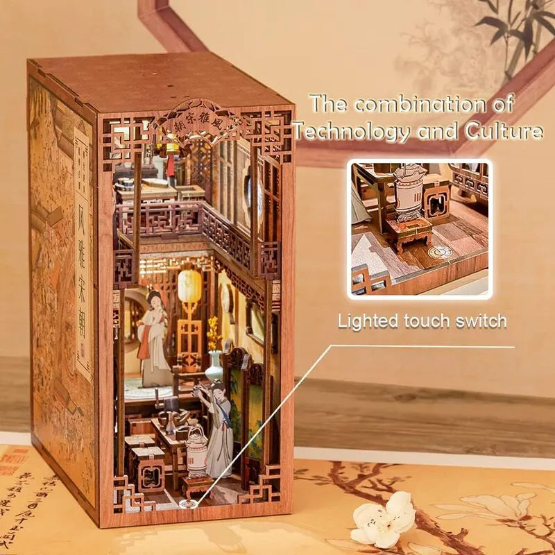 Book Nook - Elegant Song Dynasty mit Touch-Switch-Lichtfunktion auf booknook.de