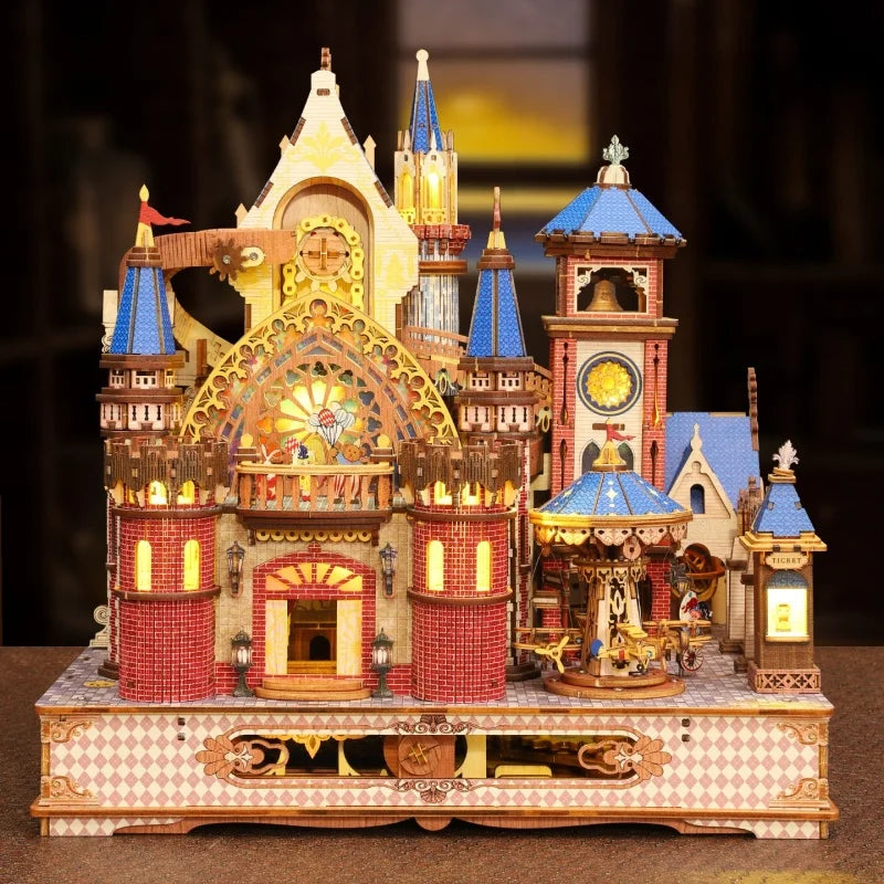 Miniatur Haus Bausatz - Annecy Castle Gesamtansicht mit detaillierter Szenerie