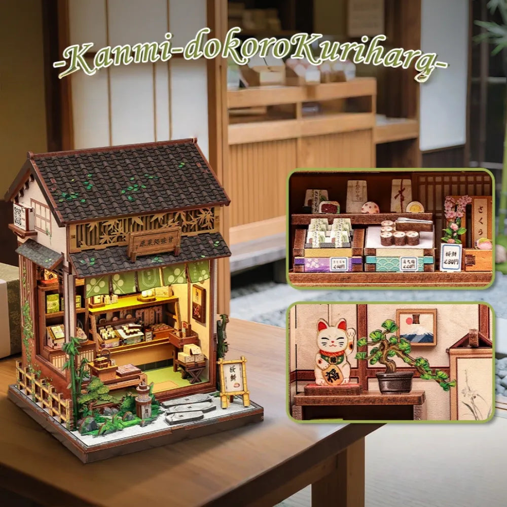 Nahaufnahme des Book Nook - Kanmi-dokoro Kurihara mit reichhaltigen Details