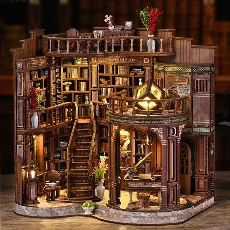 Miniatur Haus Bausatz - Qimeng Bookstore Gesamtansicht mit detaillierter Szenerie