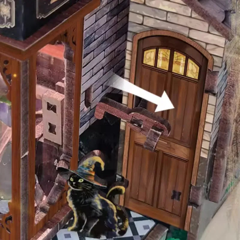 Nahaufnahme des Miniatur Haus Bausatz - Time Magic Club mit reichhaltigen Details