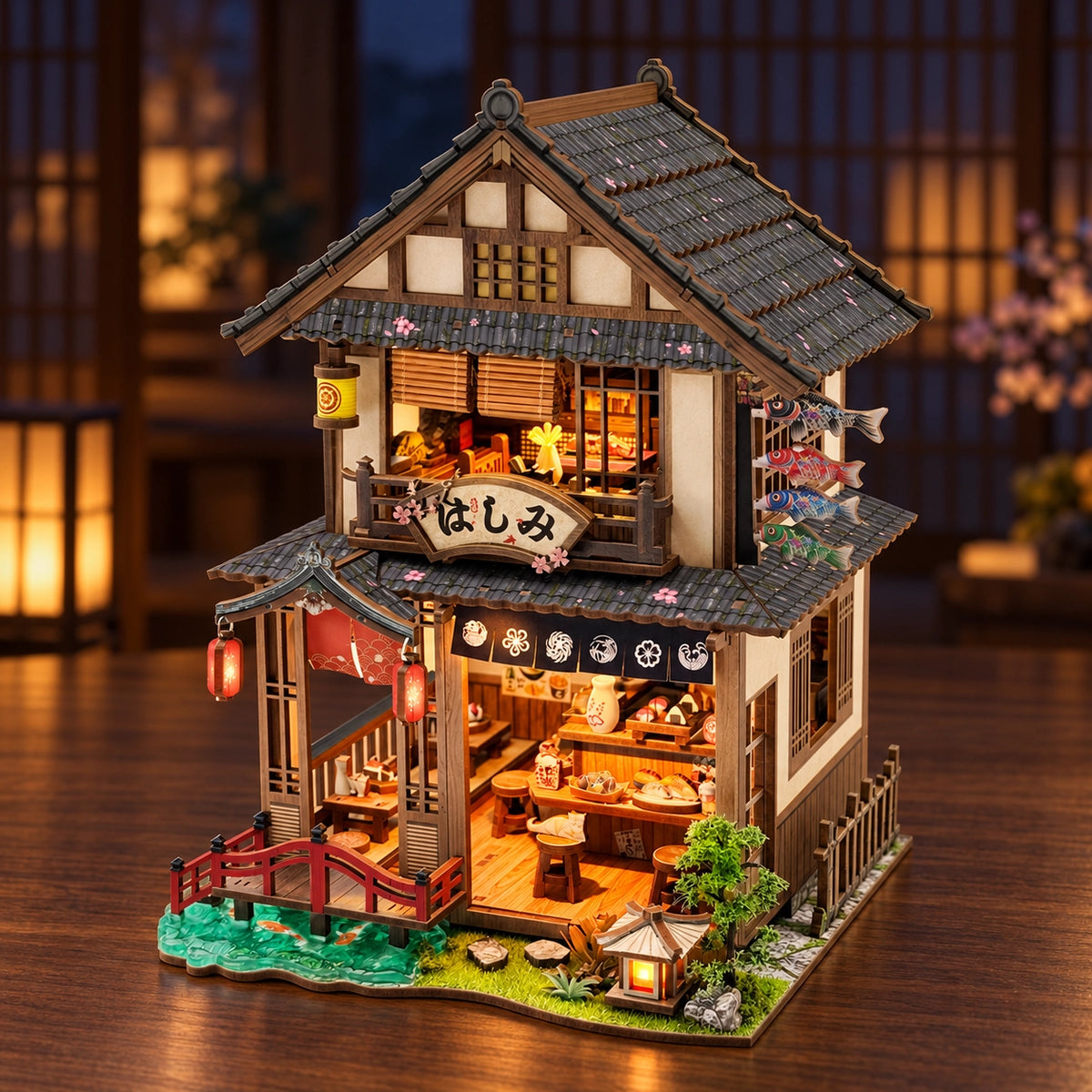 Angled full view of Bridgeside Machiya