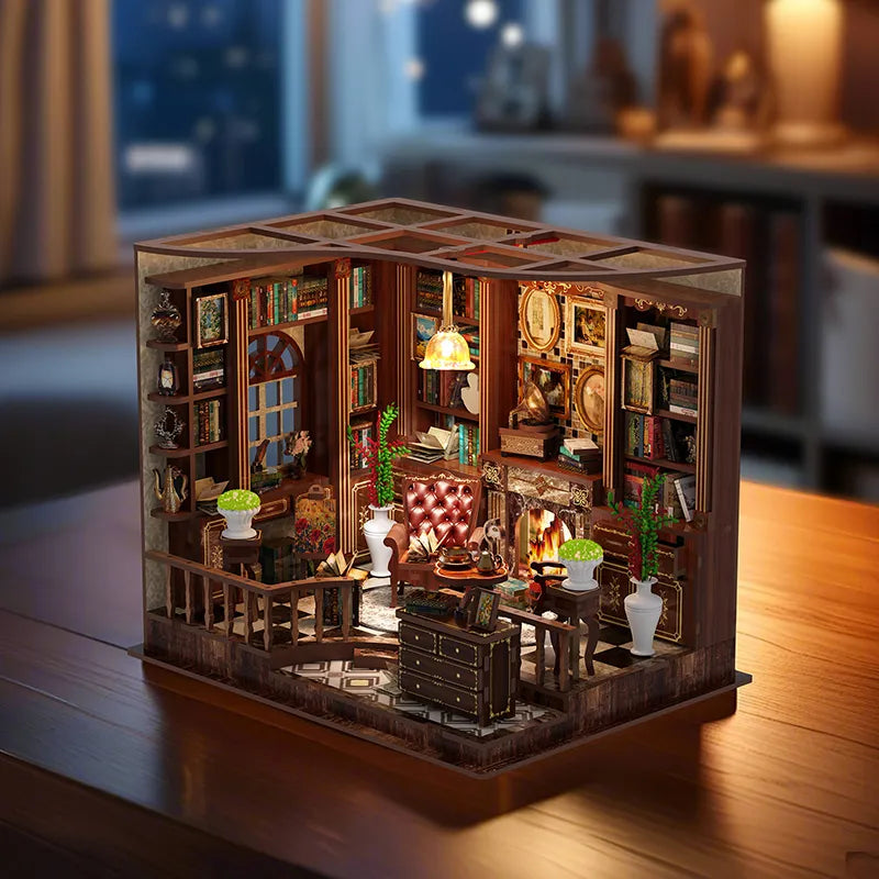 Miniatur Haus - Left Bank Study Gesamtansicht mit detaillierter Szenerie