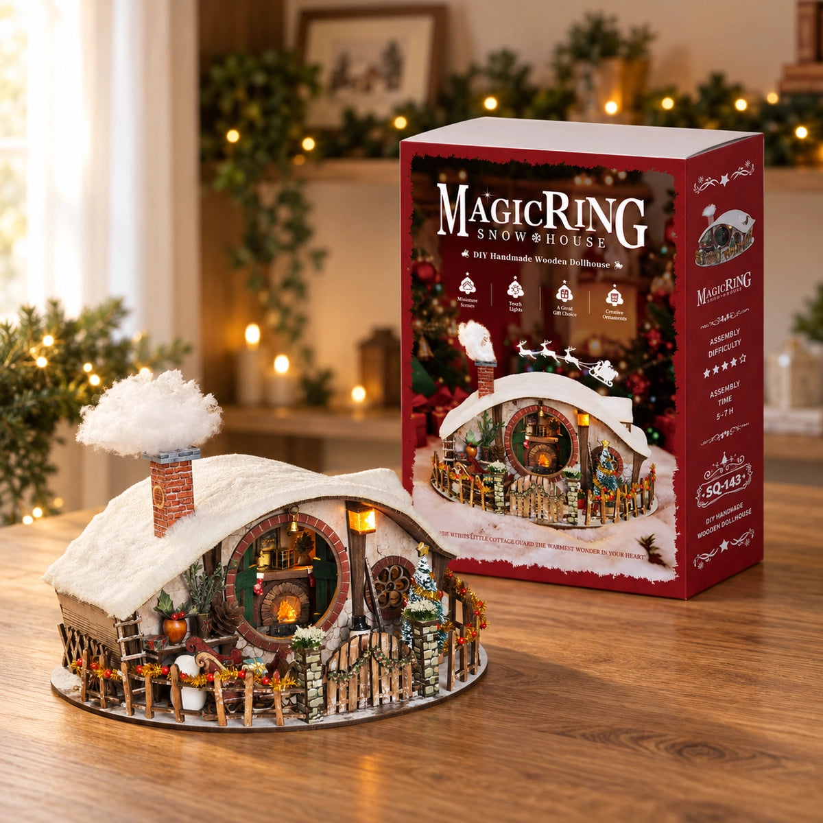 Magic Ring Snow House accanto alla confezione