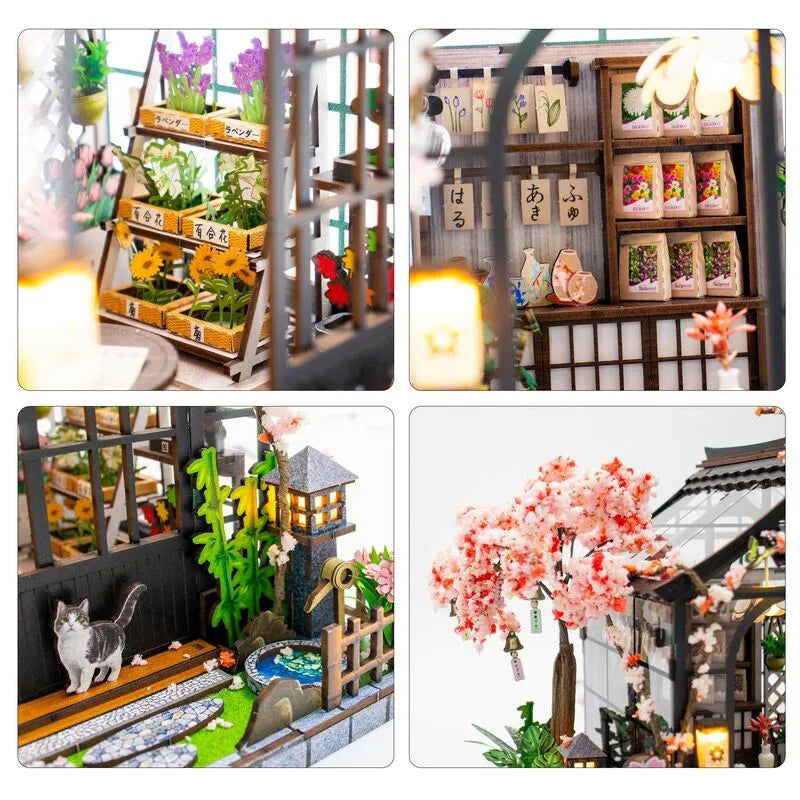 Miniatur Haus -Spring Sakura Greenhouse