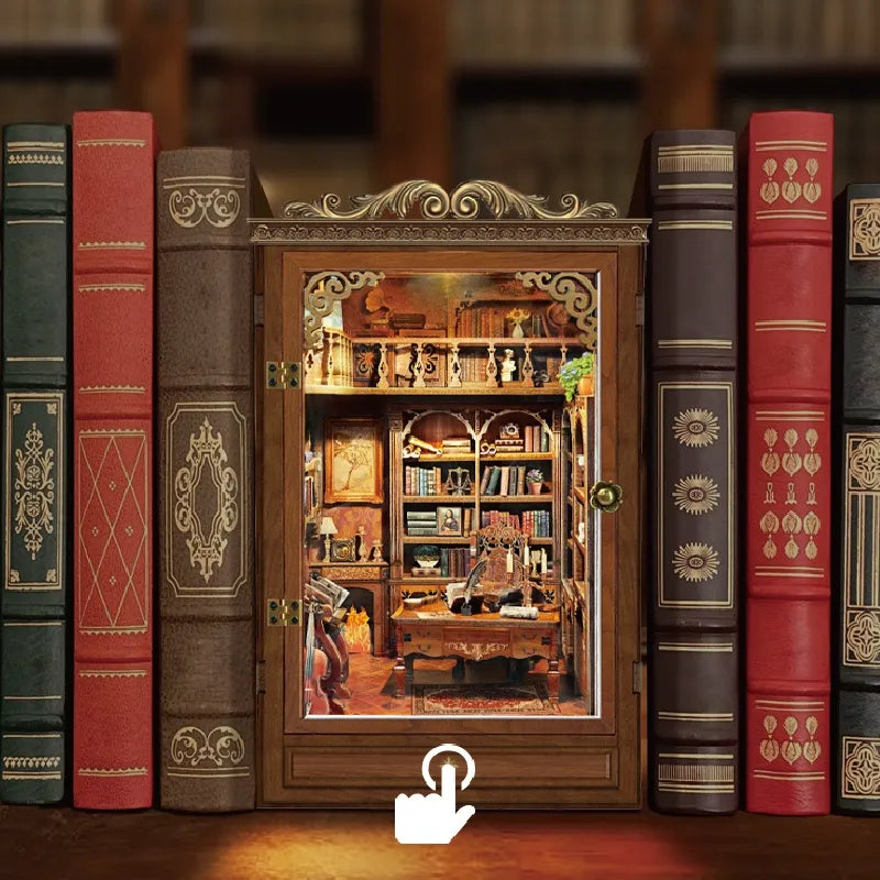 Miniatur Haus - Time Book House mit Touch-Switch-Lichtfunktion