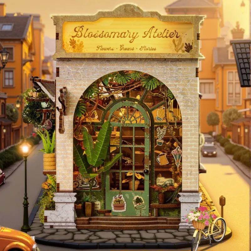 Miniature Haus - Blossomary Atelier Gesamtansicht mit detaillierter Szenerie