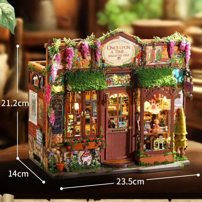 Miniature Haus - Dollhouse Shop mit detaillierten Abmessungen