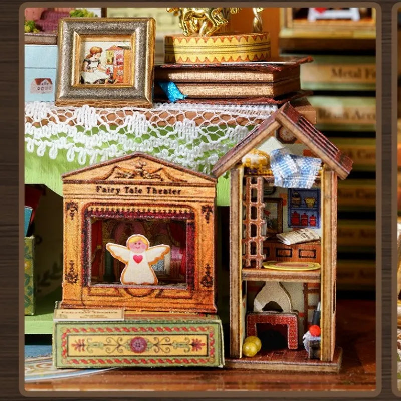 Nahaufnahme des Miniature Haus - Dollhouse Shop mit reichhaltigen Details