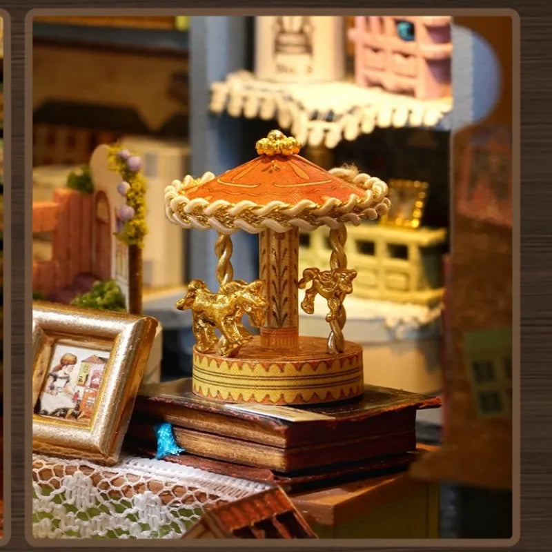 Nahaufnahme des Miniature Haus - Dollhouse Shop mit reichhaltigen Details