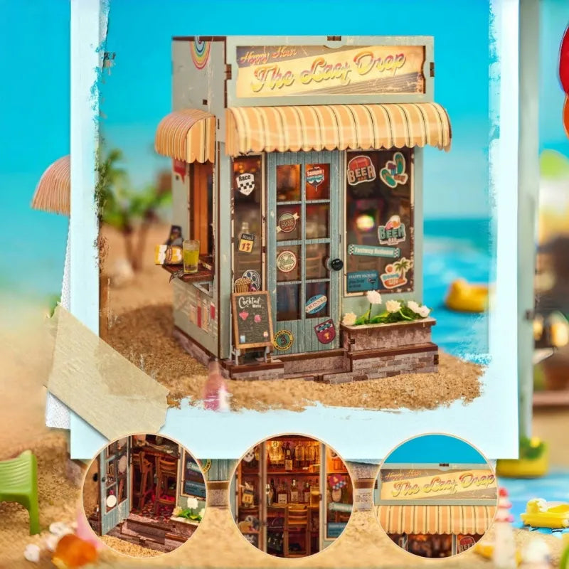 Nahaufnahme des Miniature Haus - The Last Drop mit reichhaltigen Details