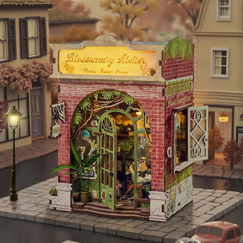 Seitliche Ansicht des Miniature House - Blossomary Atelier mit gut sichtbaren Elementen