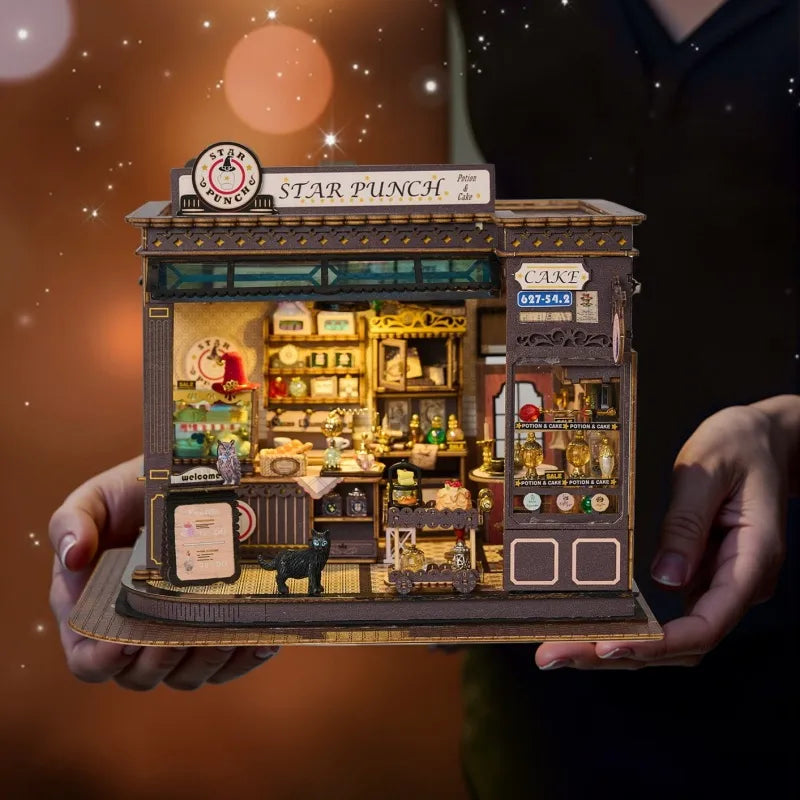 Miniature House - Magic Coffee Shop Gesamtansicht mit detaillierter Szenerie
