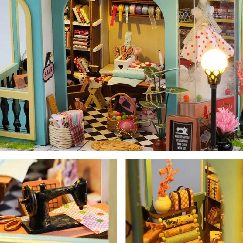 Detailansicht eines dekorativen Elements im Miniature House - Tailor Shop mit feinen Details