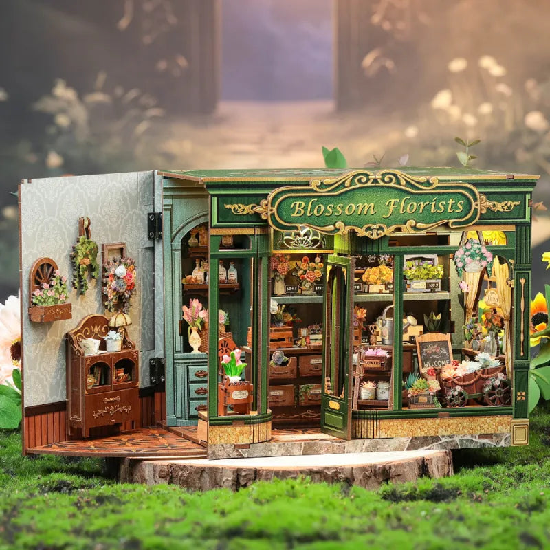 Der Miniaturhäuser „Blossom Florists“ als kreatives Geschenk, das Liebe in der Fernbeziehung spürbar macht.