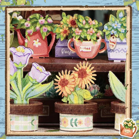 Book Nook - Anna's Blue Blossom Gesamtansicht mit detaillierter Szenerie