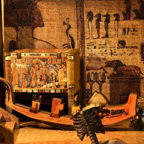 Book Nook - Egyptian Pharaoh's Tomb Gesamtansicht mit detaillierter Szenerie