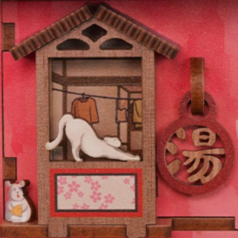Miniatur Haus Bausatz - Onsen Saga Gesamtansicht mit detaillierter Szenerie