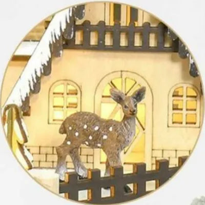 Detailansicht eines dekorativen Elements im Weihnachtsdorf Adventskalender mit feinen Details