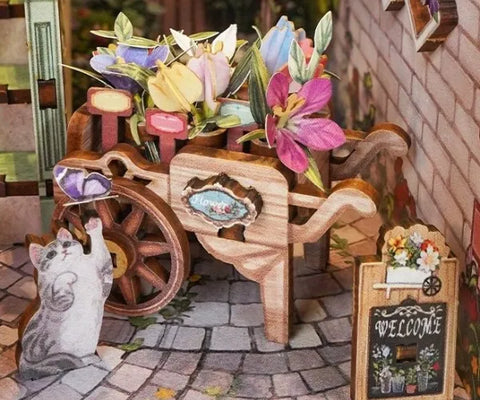 Book Nook - Flower Shop mit Touch-Switch-Lichtfunktion
