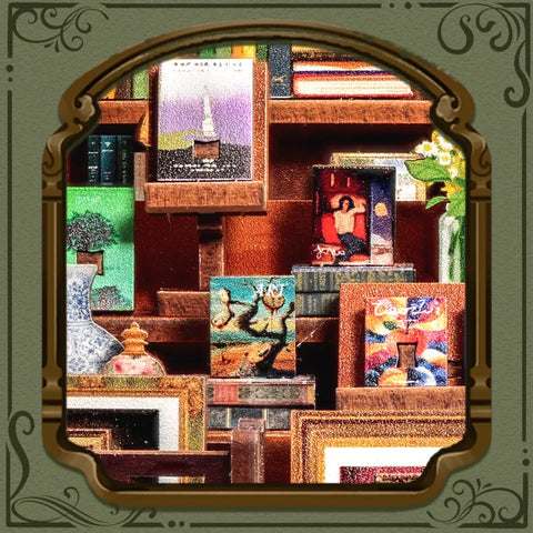 Detailansicht eines dekorativen Elements im Book Nook - Gallery Bookstore mit feinen Details