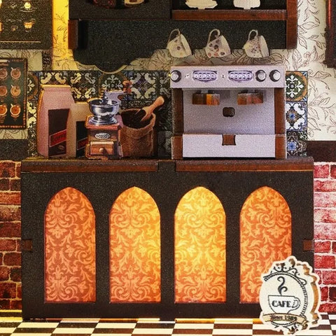 Detailansicht eines dekorativen Elements im Book Nook - Magic Coffee Shop mit feinen Details