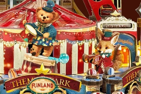 Detailansicht eines dekorativen Elements im DIY Holz-Spieluhr - Century Ferris Wheel mit feinen Details