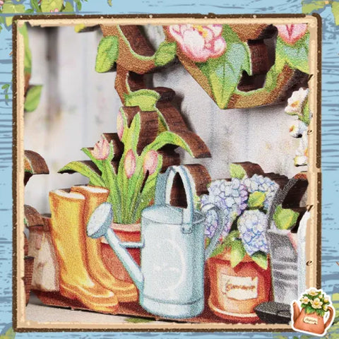 Nahaufnahme des Book Nook - Anna's Blue Blossom mit reichhaltigen Details