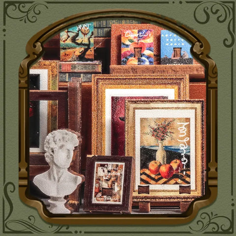 Nahaufnahme des Book Nook - Gallery Bookstore mit reichhaltigen Details