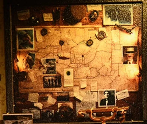 Nahaufnahme des Book Nook - The Case of the Hidden Box mit reichhaltigen Details