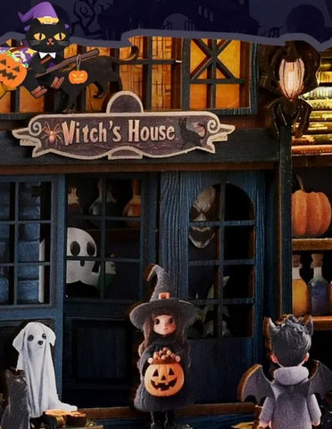 Seitliche Ansicht des Book Nook - The Magical Night Of The Castle mit gut sichtbaren Elementen