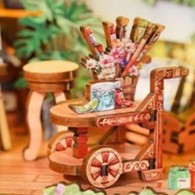 DIY Story Frame Kit - Blossom time Bookstore mit Staubschutz und langlebigem Design