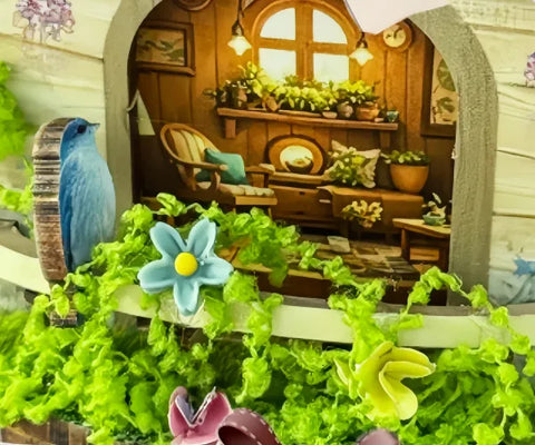 Miniatur Haus Bausatz - Rowan's Treehouse mit Touch-Switch-Lichtfunktion