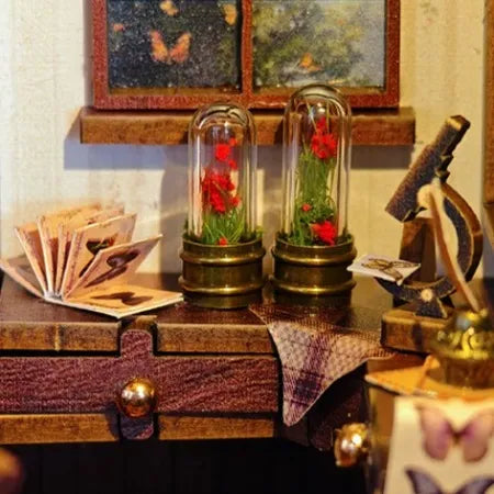 Miniatur Haus - Butterfly House mit Touch-Switch-Lichtfunktion
